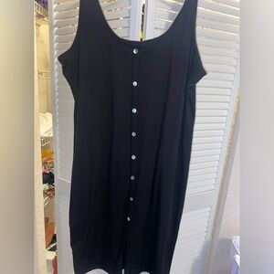 Black midi tank sleeve dress